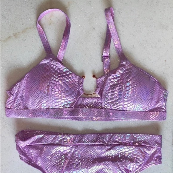 Bikini Purple Holographic Snake Swim Iridescent - Picture 2 of 7